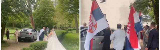 "Dok na Balkanu pucamo od kompleksa, u Frankfurtu - svadba!" Snimak Hrvatice i Srbina zapalio region: Vijore se zastave, trubači prave lom! VIDEO