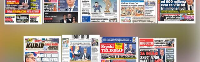 NASLOVNE STRANE SUTRAŠNJIH NOVINA: Prelistavanje štampe za utorak, 30. jun 2026. godine