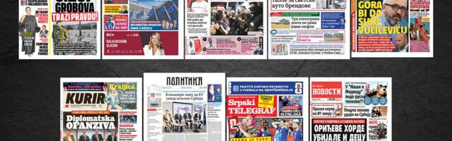 NASLOVNE STRANE SUTRAŠNJIH NOVINA: Prelistavanje štampe za subotu, 4. jul 2026. godine