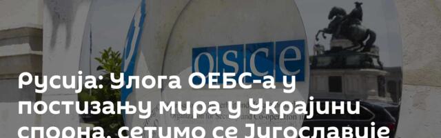 Русија: Улога ОЕБС-а у постизању мира у Украјини спорна, сетимо се Југославије '99.