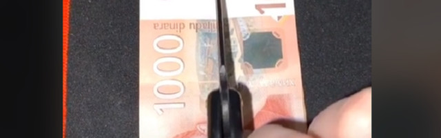 Srbin presekao novčanicu od 1.000 dinara, i dobio 2.000! (VIDEO)