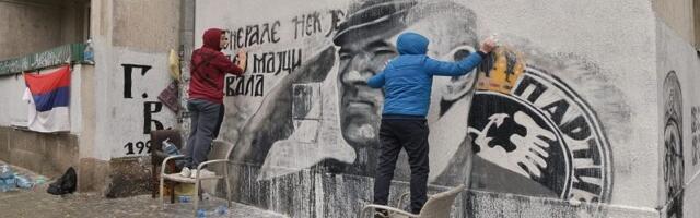 Mural zločincu Mladiću bio prekrečen na kratko, desničari obrisali farbu
