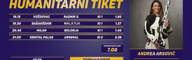 Humanitarni tiket u podne: Andrea Arsović tipuje za MS Platformu Srbije