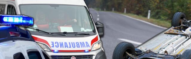 TEŠKA NESREĆA KOD UŽICA! Automobil udario u kameni usek, pa se prevrnuo! (VIDEO)