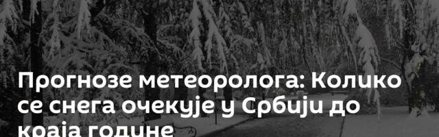 Прогнозе метеоролога: Колико се снега очекује у Србији до краја године