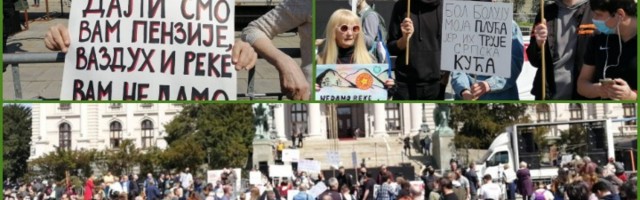 "MLADI ODLAZE, NE MOGU DA DIŠU": Ekološki ustanak ispred Skupštine (VIDEO)