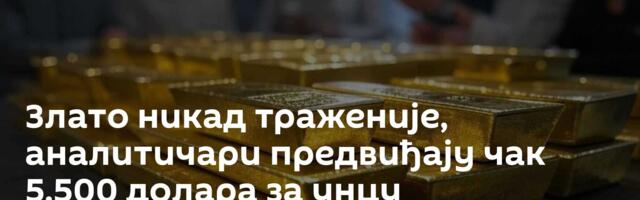 Злато никад траженије, аналитичари предвиђају чак 5.500 долара за унцу