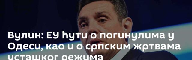 Вулин: ЕУ ћути о погинулима у Одеси, као и о српским жртвама усташког режима