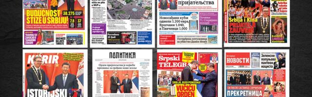 NASLOVNE STRANE SUTRAŠNJIH NOVINA: Prelistavanje štampe za utorak, 26. maj 2026. godine