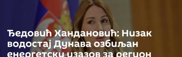 Ђедовић Хандановић: Низак водостај Дунава озбиљан енергетски изазов за регион