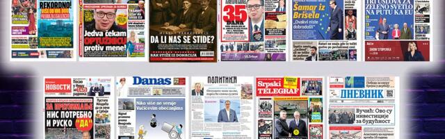 NASLOVNE STRANE SUTRAŠNJIH NOVINA: Prelistavanje štampe za petak, 12. decembar 2025. godine