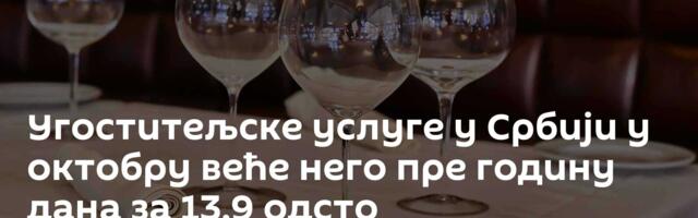 Угоститељске услуге у Србији у октобру веће него пре годину дана за 13,9 одсто