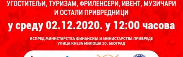 Protest malih provrednika ispred Ministarstva finansija