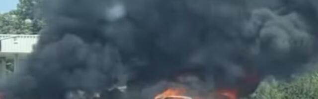 Požar kod naplatne rampe Obrenovac (VIDEO)