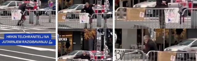 Hrkin telohranitelj na jutarnjem razgibavanju: Pogledajte šta sve ovaj "nindža" zna (VIDEO)