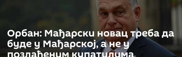 Орбан: Мађарски новац треба да буде у Мађарској, а не у позлаћеним купатилима украјинских олигарха