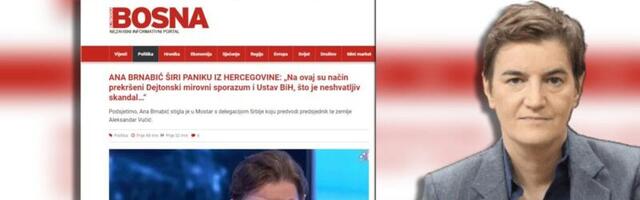 Islamistička Slobodna Bosna objavila brutalnu laž! Nastavljaju se napadi na srpsko rukovodstvo, na meti Ana Brnabić!
