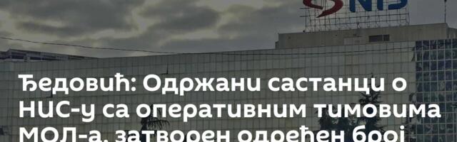 Ђедовић: Одржани састанци о НИС-у са оперативним тимовима МОЛ-а, затворен одређен број питања
