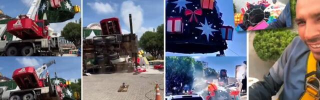 Jeziva tragedija zabeležena kamerom: Dizalica smrskala radnika - na mestu ostao mrtav (VIDEO)