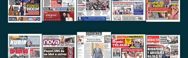 NASLOVNE STRANE SUTRAŠNJIH NOVINA: Prelistavanje štampe za utorak, 16. decembar 2025. godine