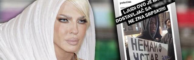 "Ljudi ovo je moj dostavljač, ne zna srpski!" Jelena Karleuša raskrinkala lažnog demonstranta, pa se obratila studentima: "Prevaranti vas koriste"
