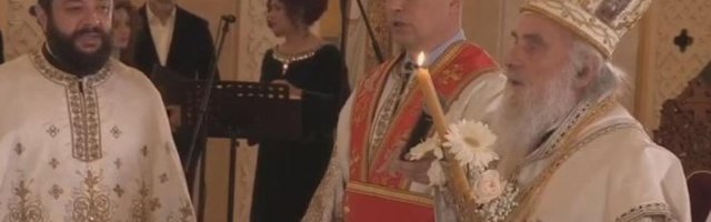 VASKRŠNJA LITURGIJA U PONOĆ! U krpti Hrama svetog Save na Vračaru, predvodio je Patrijarh srpski Irinej. (Video)