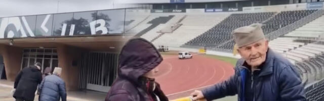 (VIDEO) Unuk odveo 96-godišnjeg deku prvi put na stadion Partizana: Njegova reakcija dirnula navijače