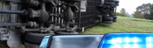 TEŠKA NESREĆA KOD SRBOBRANA! Prevrnuo se kamion, vozač ostao zarobljen u kabini! VATROGASCI NA LICU MESTA!