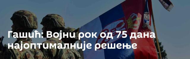 Гашић: Војни рок од 75 дана најоптималније решење