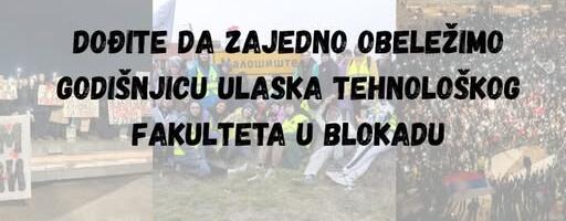 Tehnološki u blokadi poziva građane na oneležavanje godišnjice blokade u petak u 18 sati