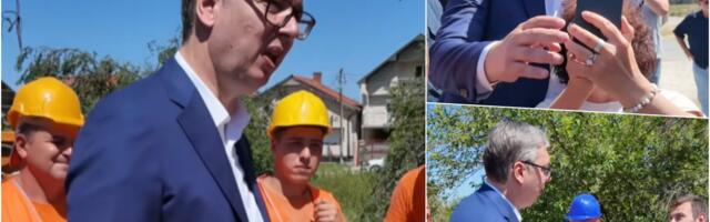 "PROĐI ONUDA, TO JE TVOJ TATA RADIO" Vučić nema s kim nije stao da prozbori makar reč, sjatilo se i staro i mlado da ga vidi, ovako su padali selfiji! (VIDEO)