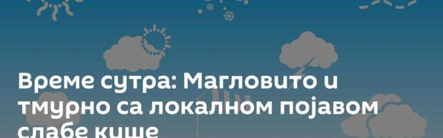 Време сутра: Магловито и тмурно са локалном појавом слабе кише