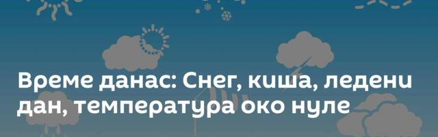 Време данас: Снег, киша, ледени дан, температура око нуле