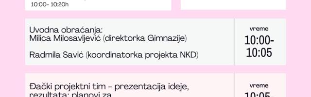 Prezentacija rezultata učeničkog projekta “Ciklus podrške” u holu Gimnazije “Svetozar Marković” u Nišu