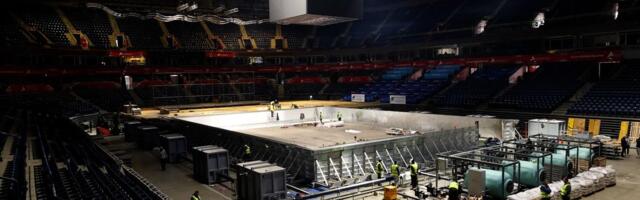 Počelo postavljanje bazena u Areni za Evropsko prvenstvo u vaterpolu