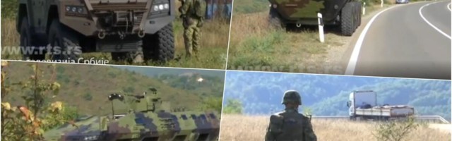 DVA LAZARA I DVA MILOŠA POMNO PRATE ŠTA SE ZBIVA NA JARINJU: 4 oklopna vozila Vojske Srbije na 2 kilometra od prelaza (VIDEO)