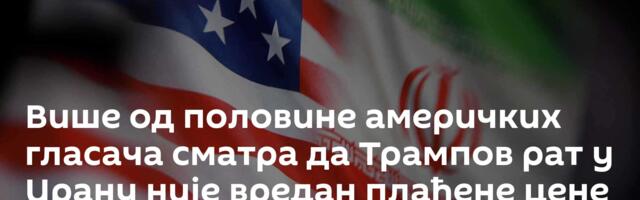 Више од половине америчких гласача сматра да Трампов рат у Ирану није вредан плаћене цене